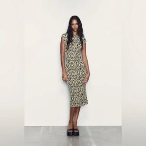 ZARA | FITTED JACQUARD DRESS LEOPARD SIZE LARGE
